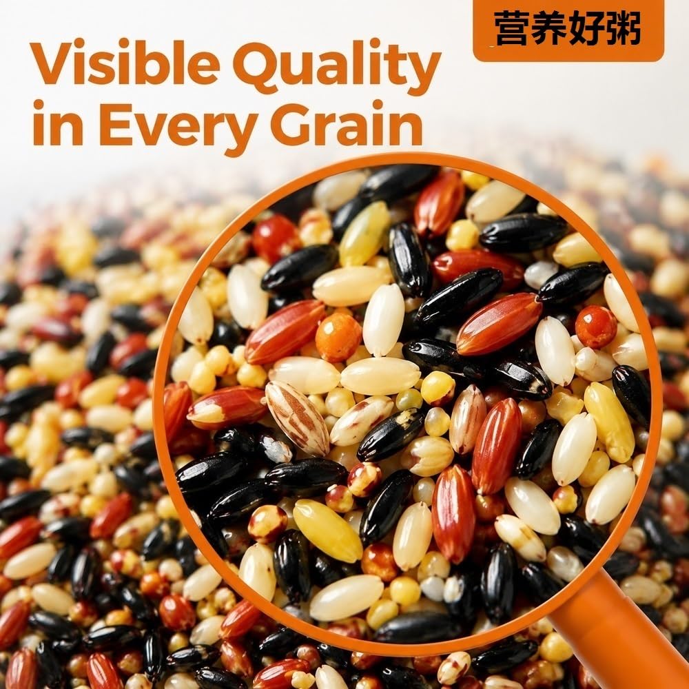 1,5 kg de mezcla de granos mixtos de arroz integral de 7 colores | Bolsa Stand Up con pico y asa for arroz y gachas