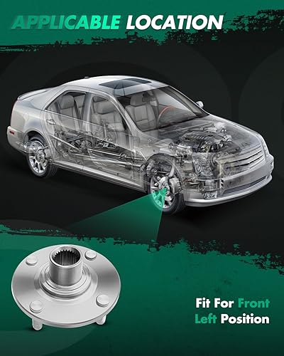 Miniatura 2 de SCITOO Rodamiento de rueda delantera 2000-2011 para Focus 518510 Nuevo conjunto de cubo de rueda izquierda o derecha 4 lengüetas con ABS 1 unidad