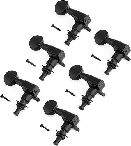 Miniatura 2 de Clavijas de afinación de cuerdas de guitarra, máquinas de afinación, cabezales sellados, afinadores Grover, teclas de afinación, botón ovalado, 6 en