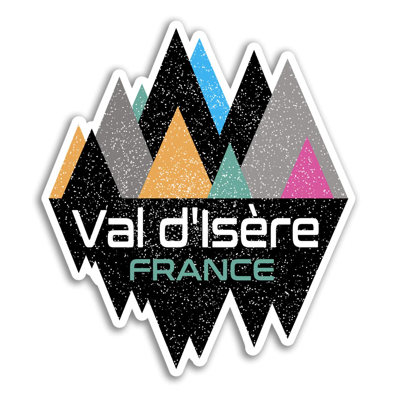 Destination Vinyl Ltd Multi 2 X 10Cm Val D'isère France Vinyl Stickers - Ski Sticker Laptop Luggage #18919 (10Cm Wide)