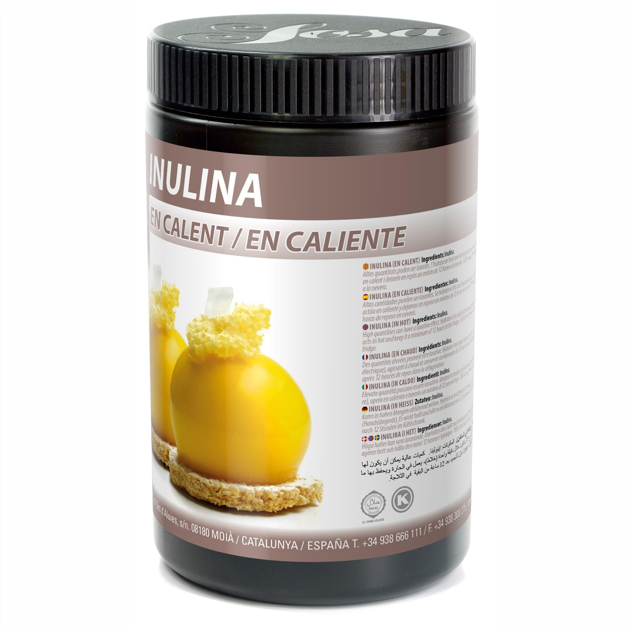 Sosa Inulina en caliente Fibras solubles Bote 500grs recetas sanas ligeras sabrosas