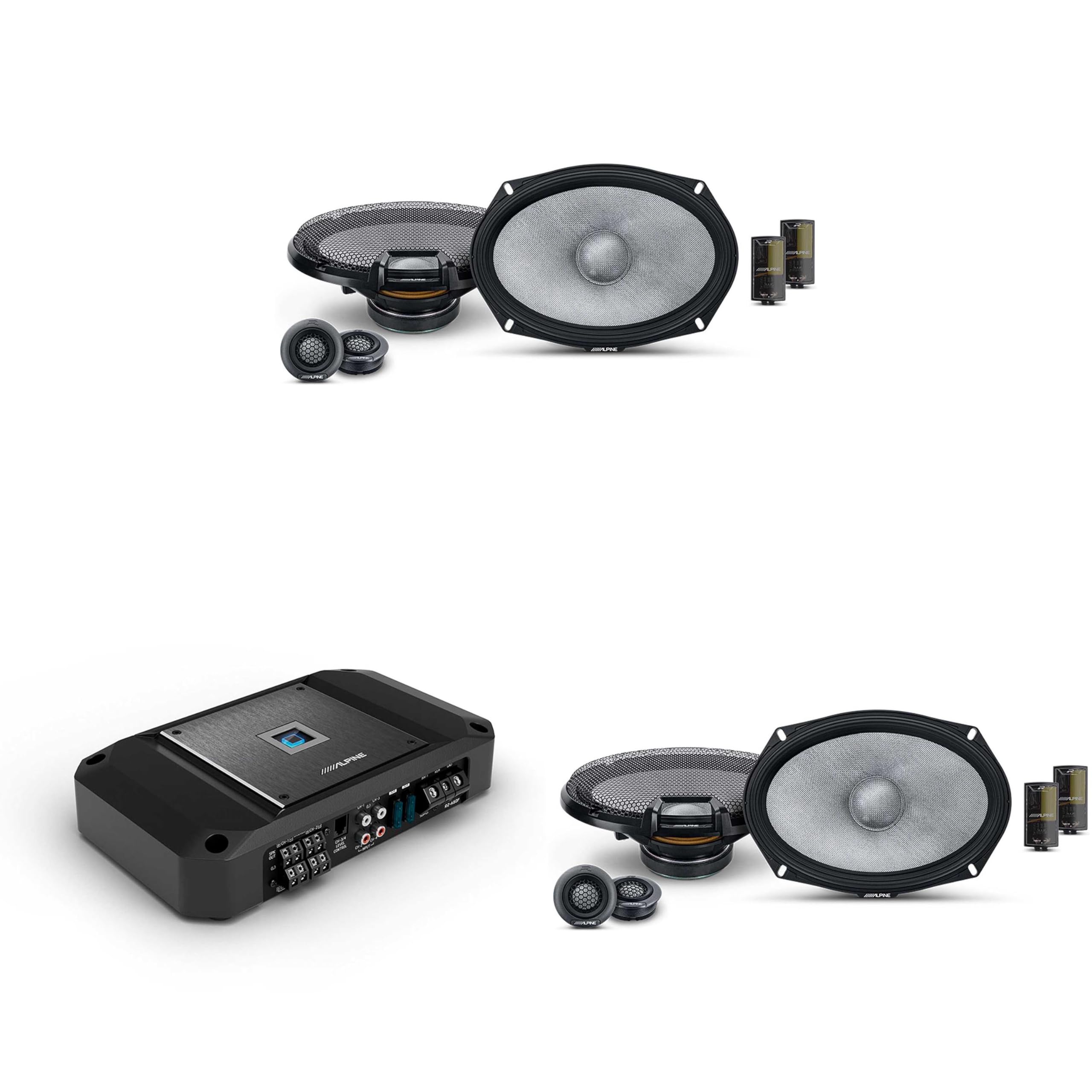Alpine R2 4 Channel Amp & (2) R2-S69C 6x9 Audio Upgrade Bundle