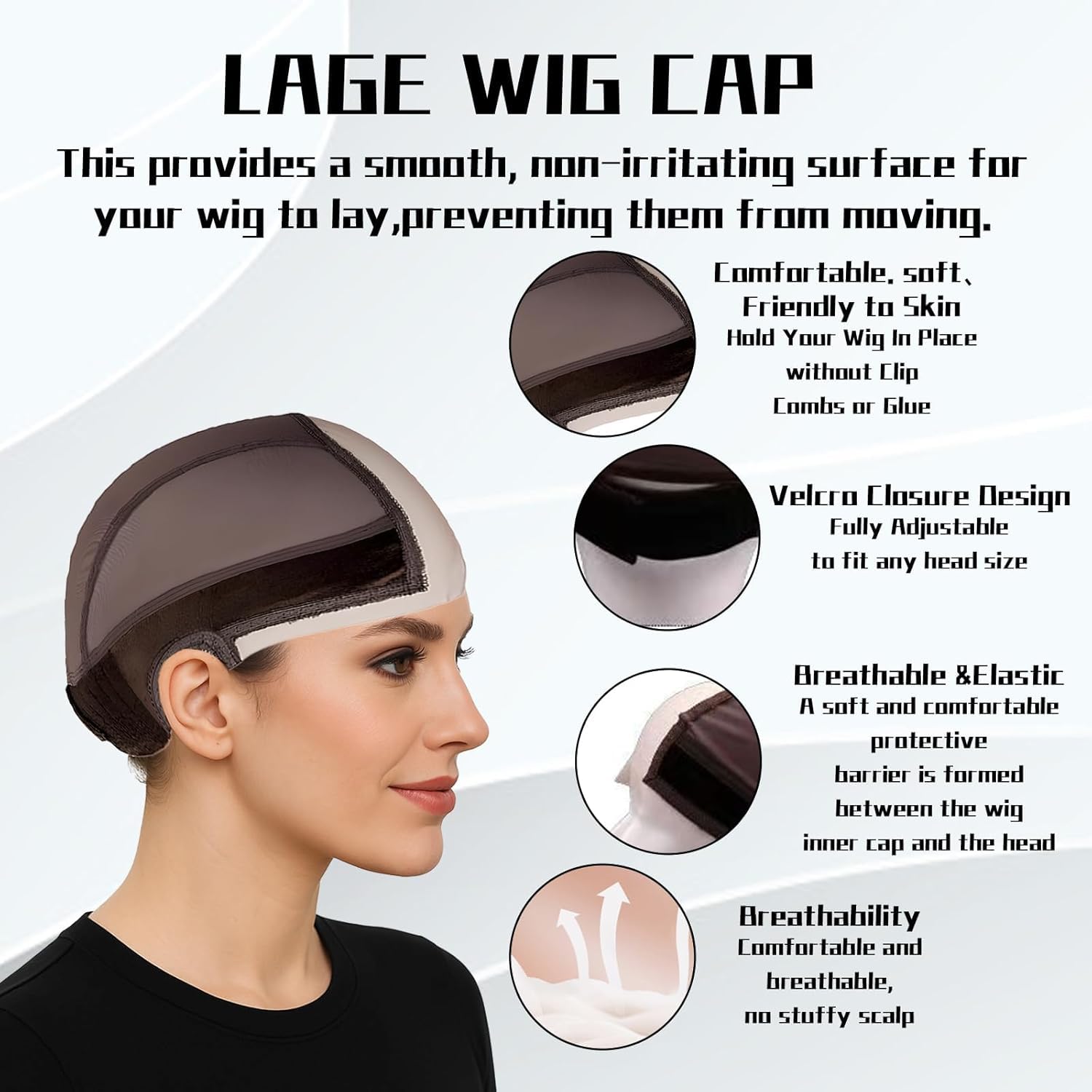 MittiJoy Wig Cap, Wig Cap for Women, Lace Front Wig Grip Cap, Bald Cap, Suitable for Various Wig Styles, Including Full Wigs, Lace Front Wigs Multicolor - Image 6 thumbnail