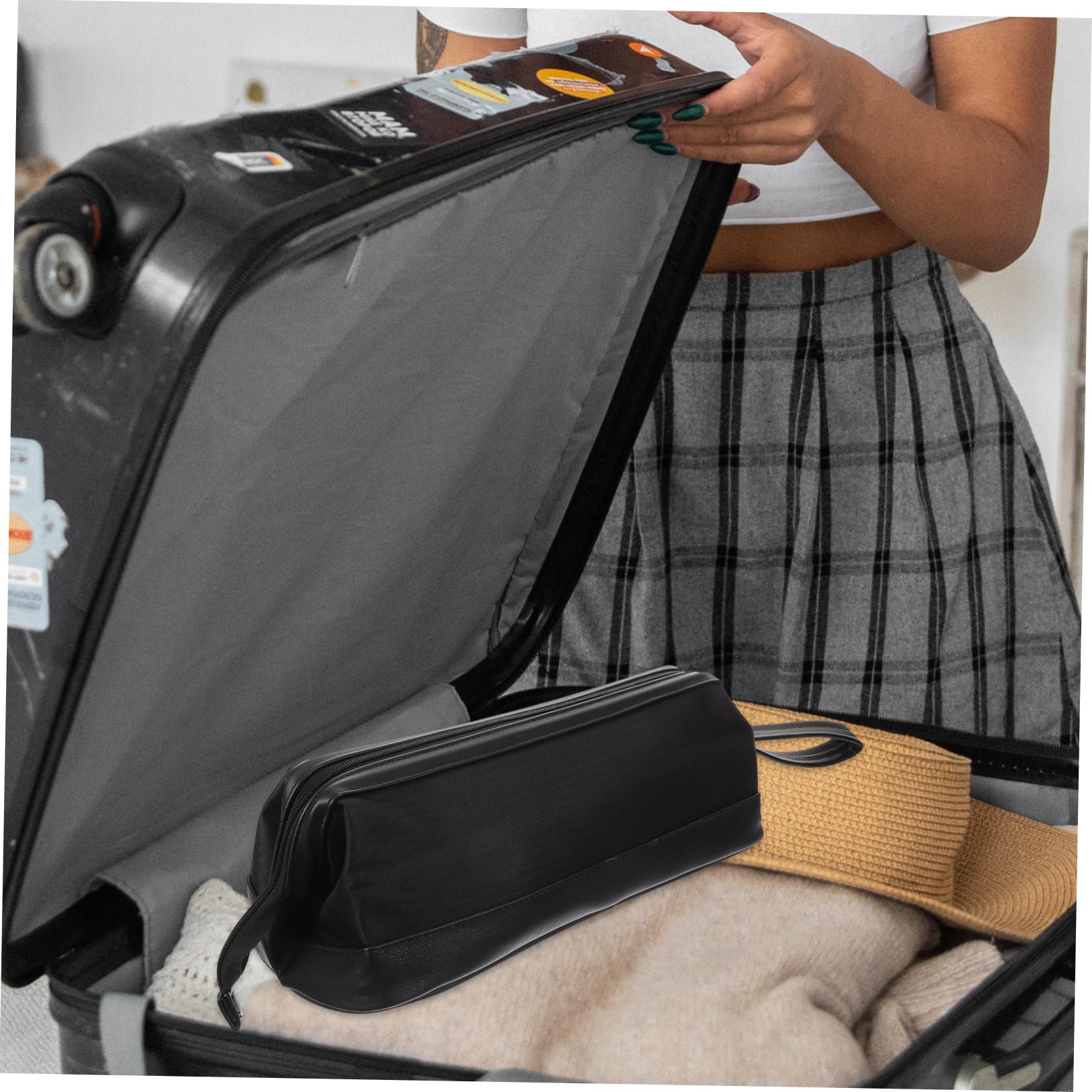 Healeved Borsa Organizer Per Asciugacapelli in Pu Compatto e Salvaspazio Per Viaggi e Trasporto Protezione Affidabile Per Strumenti Da Toeletta