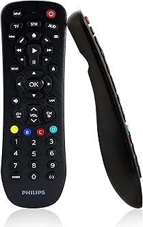 Philips Universal Remote Control for Samsung, Vizio, LG, Sony, Sharp, Roku, Apple TV, RCA, Panasonic, Smart TVs, Streaming Players, Blu-ray, DVD, 3-Device, Black, SRP9232D/27