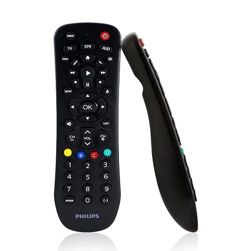 Philips Universal Remote Control, Universal TV Remote Replacement | Samsung TV Remote Control, for Roku Remote Replacement, Vizio, LG, Sony, Apple, 3 Device, Black, SRP9232D/27