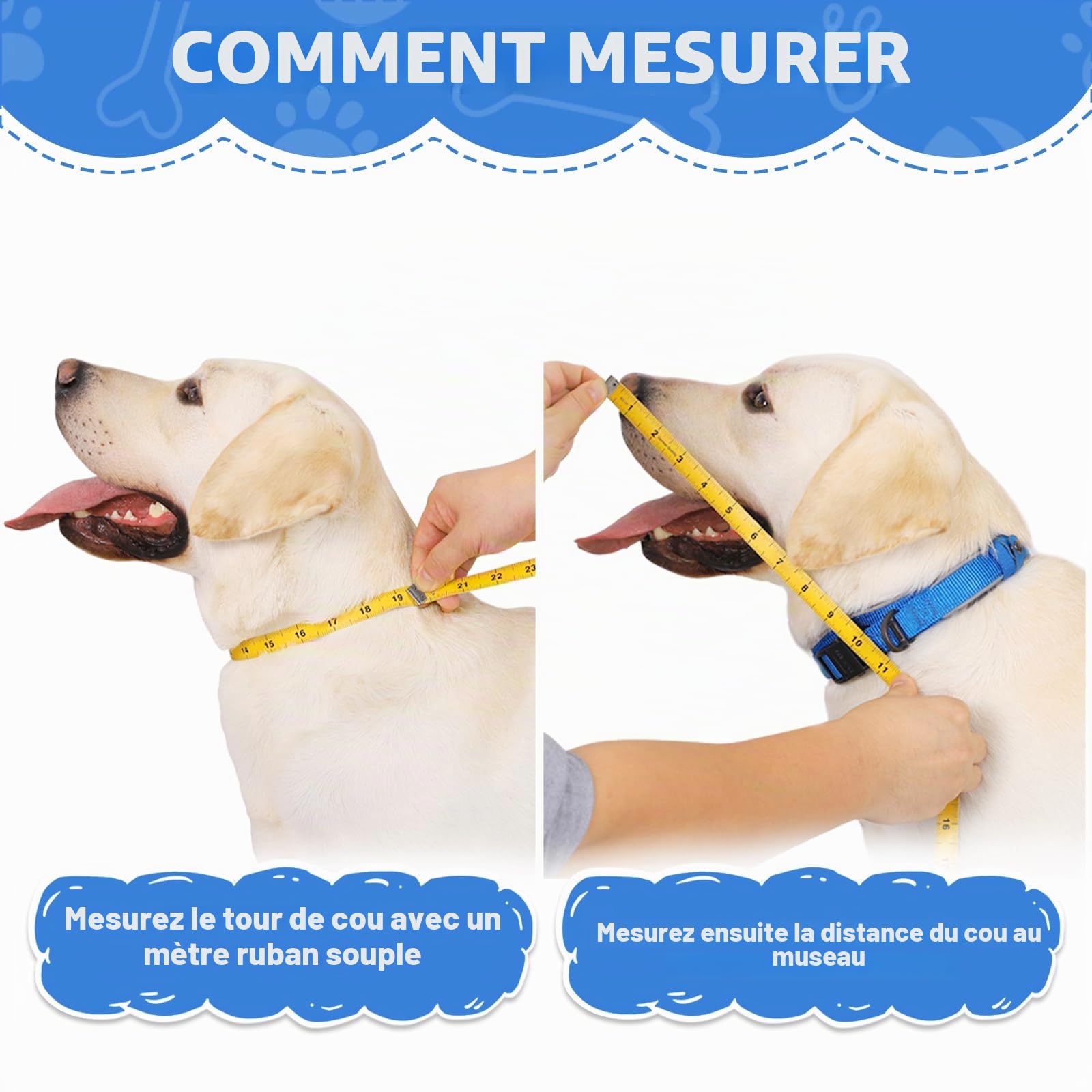 Collerette Chien, Transparent Collerette pour Chien Anti Lechange Postopératoire, Collerettes Léger pour Animaux de Compagnie, Respirant Collerettes Élisabéthaine (Bleu, Size 7)