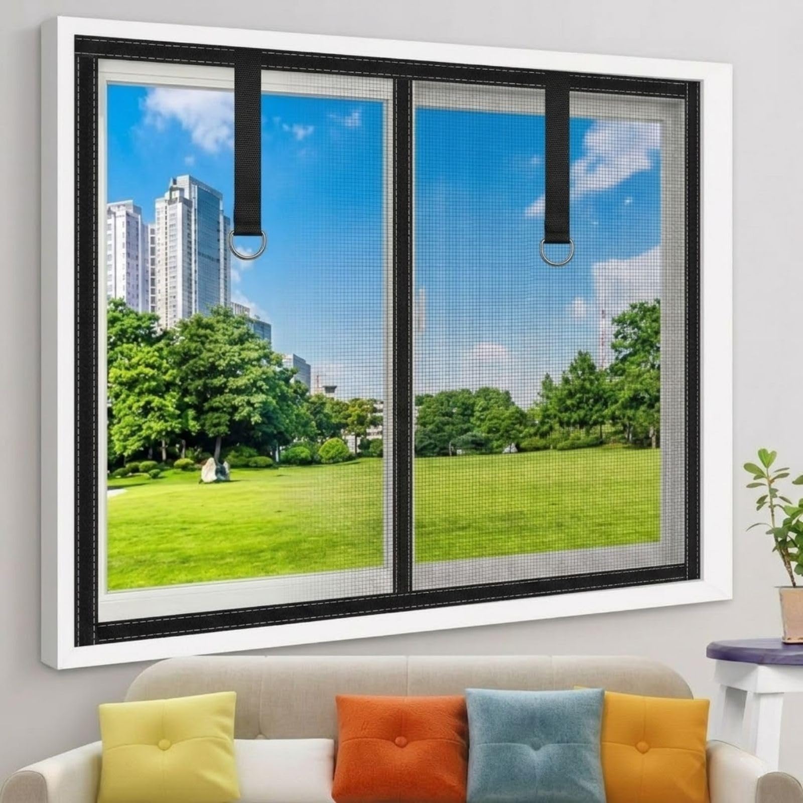 Selbstklebendes Fliegengitters Fenster Mit Klettband, Insektenschutzgitter Aus Reißfestem Fiberglas, Individuell Kürzbares Fliegennetz, Mückennetz Für Schlafzimmer Und Küche