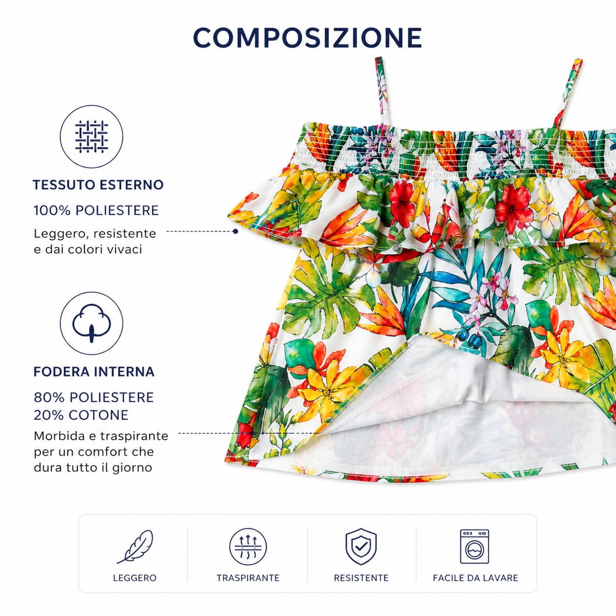 Generico Camiseta de tirantes para niña de verano con estampado floral y tirantes – Top ligero y fresco 10-16 años