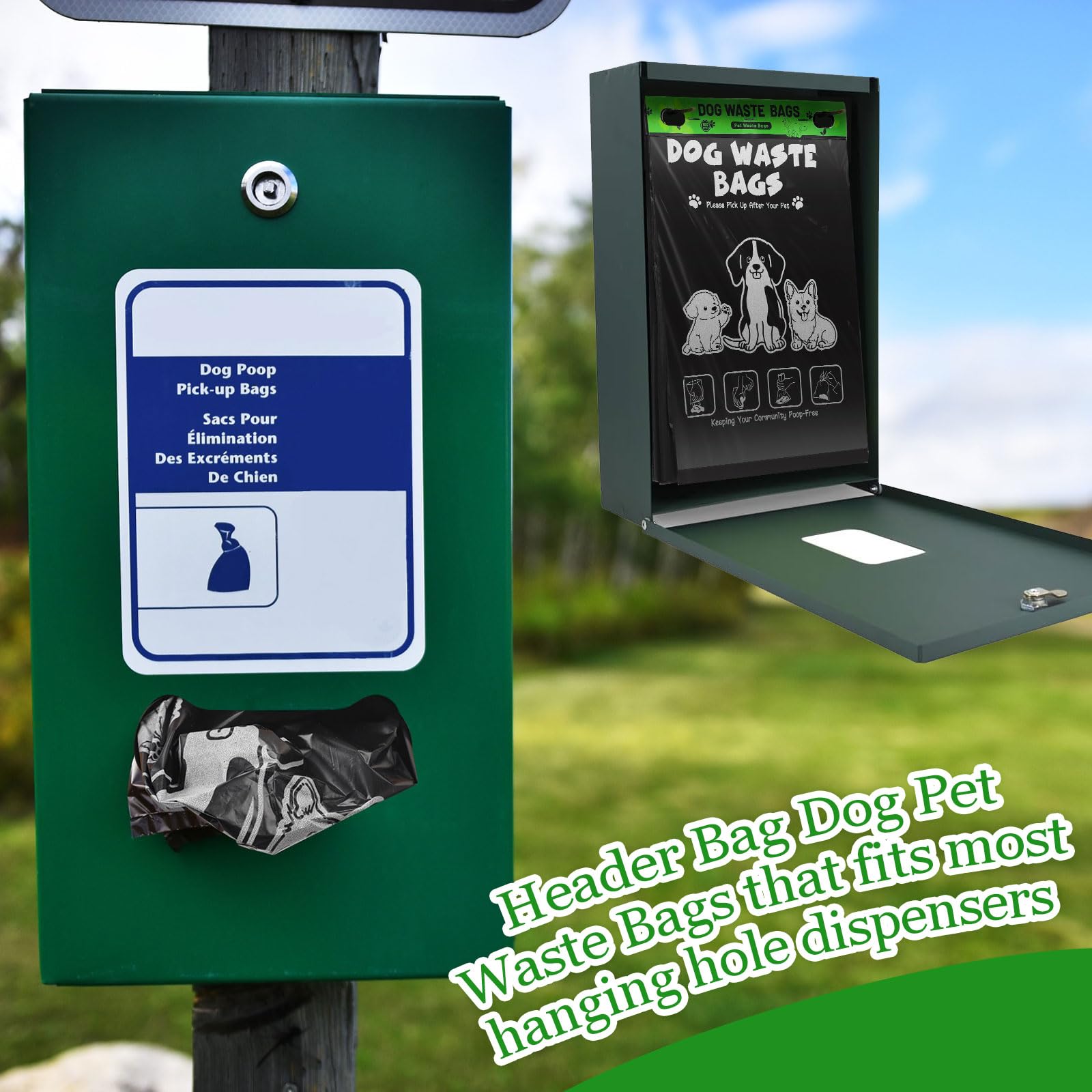 Ireer 40 Stück 4000 Stück Kotbeutel Bulk Cute Dog Pet Kotbeutel Bulk Poop Auslaufsicher Einfacher Einzelzug für Hundekotstation Fit Hang Loch Spender Haustier Zuhause Outdoor