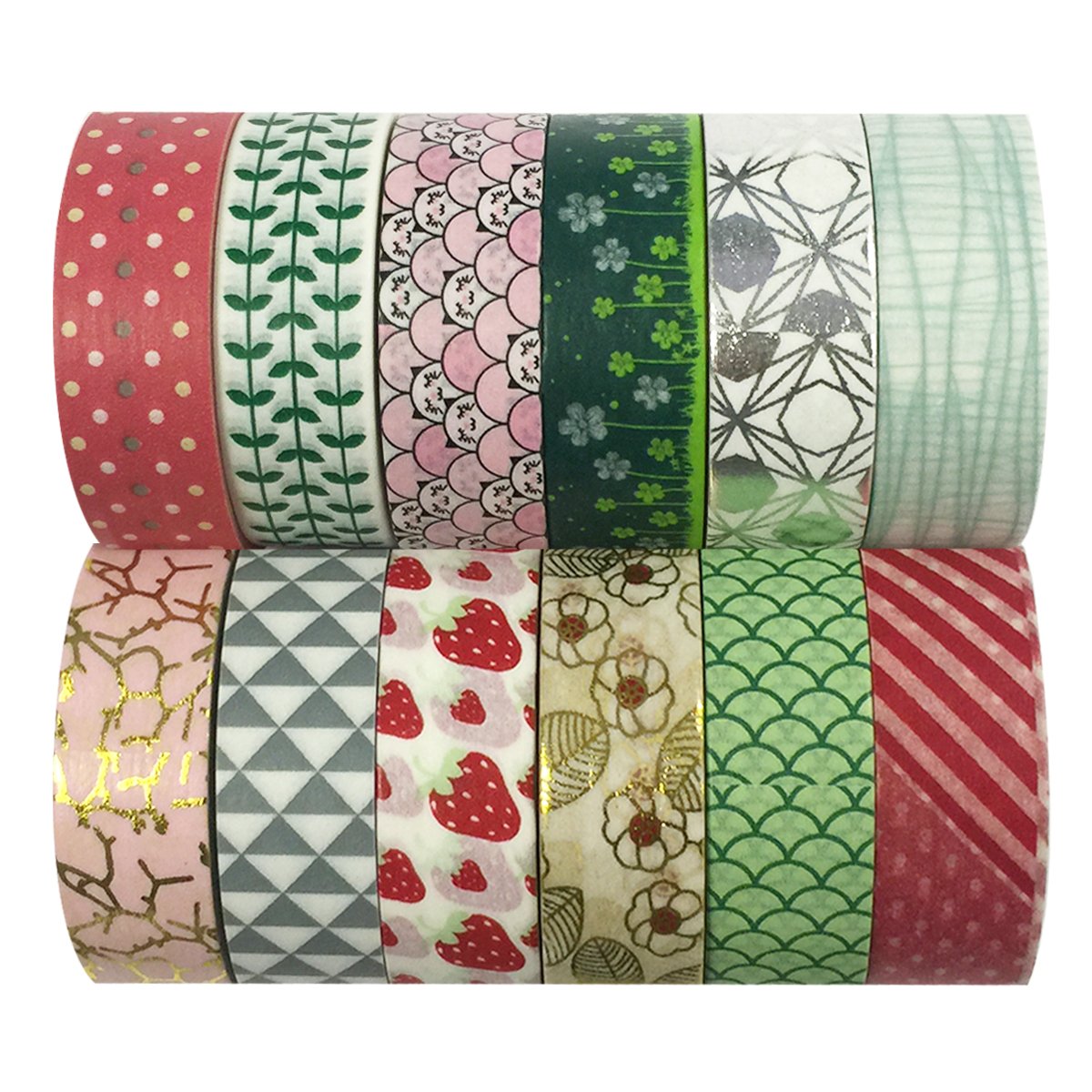 allydrew Washi Tapes Decorative Masking Tapes, Set of 12, ADSET50
