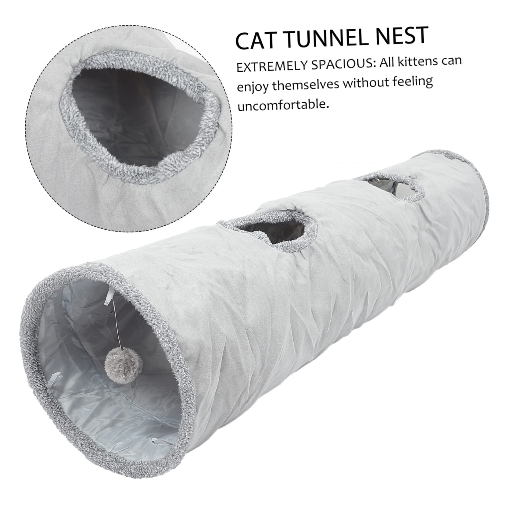 Faltbarer Katzentunnel aus Wildlederstoff für Katzen, L