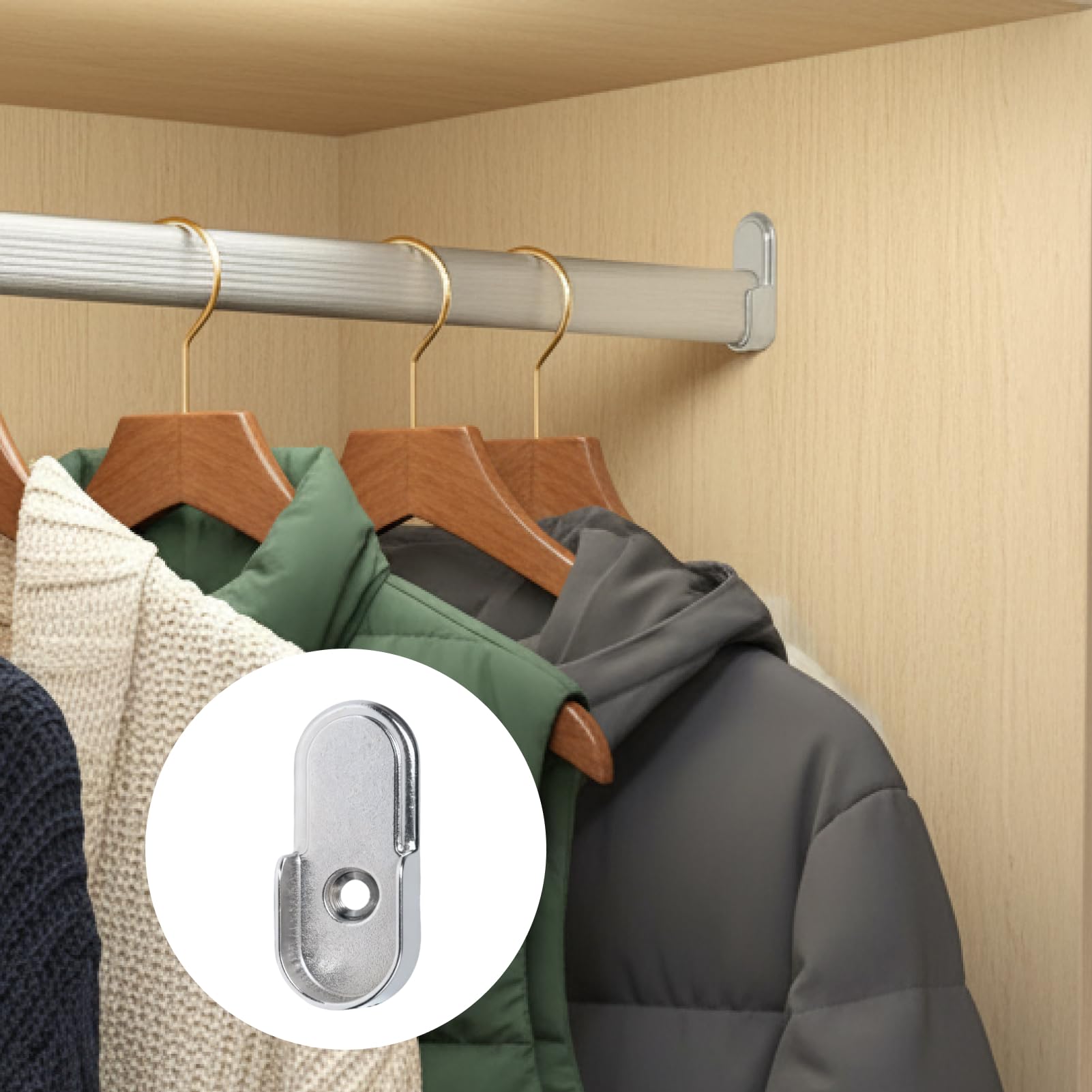6 Stuks Ronde Buishouder Voor Kastbuisstang, U-Vorm Kledingstang 26 Mm Schroeven En Schroevendraaier Inbegrepen