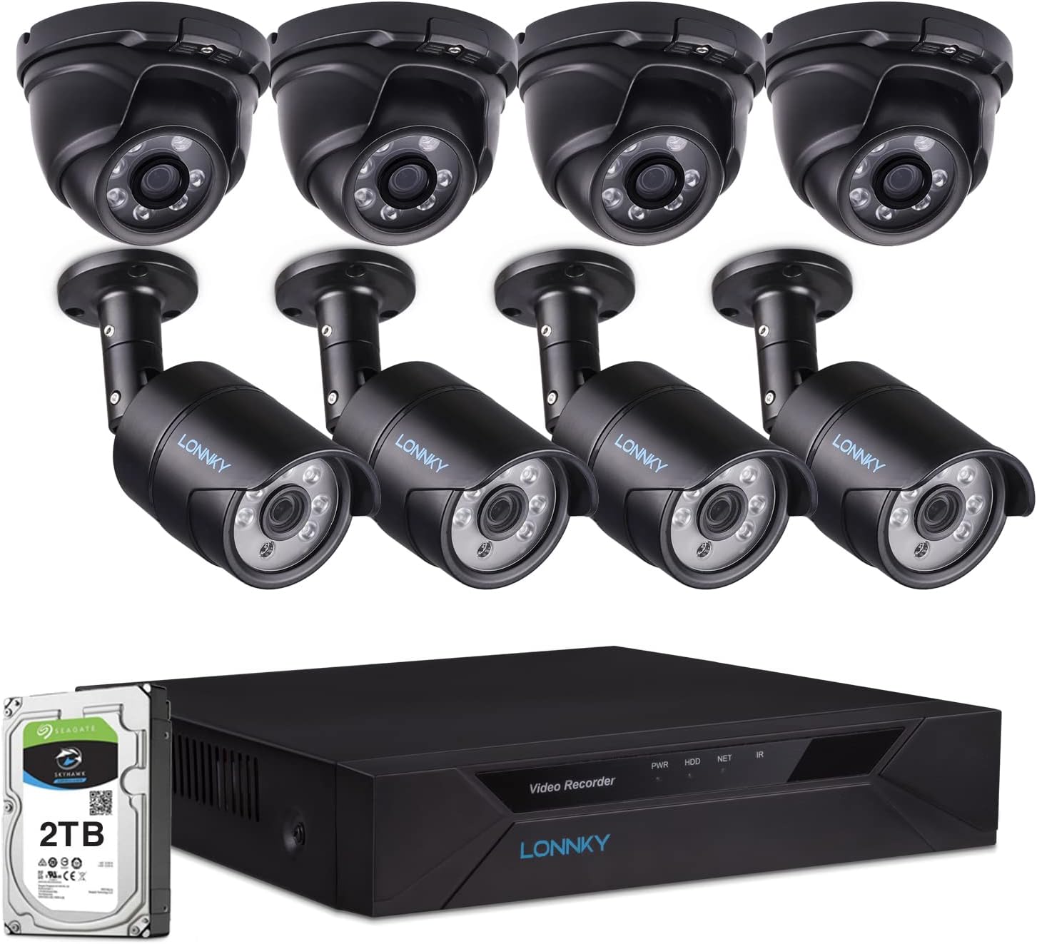 LONNKY Home Security Camera System Outdoor,8CH 5MP Lite