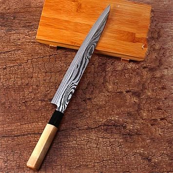Professional Japanese Chef Knife Sashimi Sushi Salmon Knife One Sided Knifes Sashayed Cooking Knife Sharp Blade Cleaver Slicer Stainless Steel Kitchen Knives Tools Sashimi KnifeLeft-Handed Knife