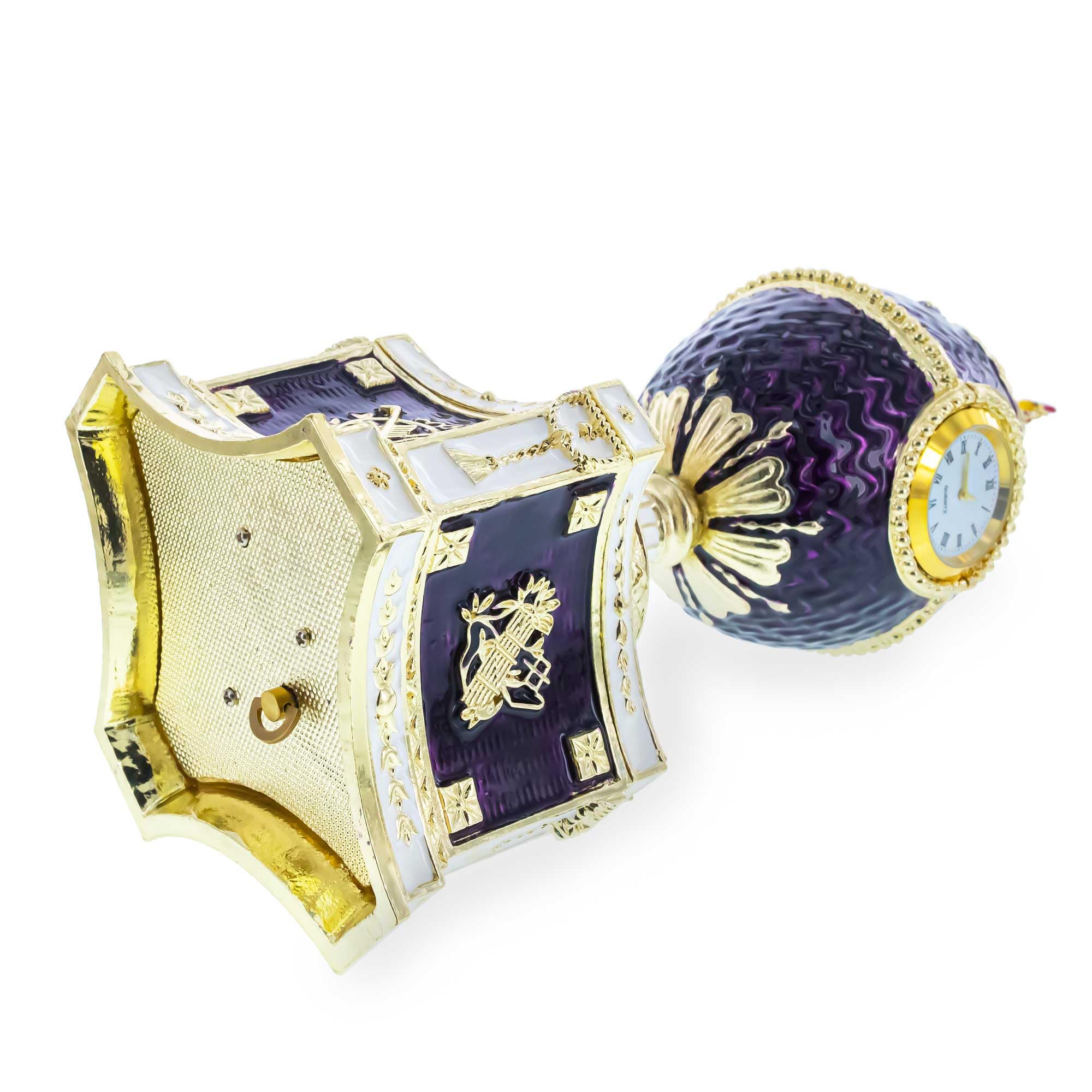 Huevo de Pascua Musical Imperial Real Chanticleer Kelch de 1904 en Esmalte Púrpura