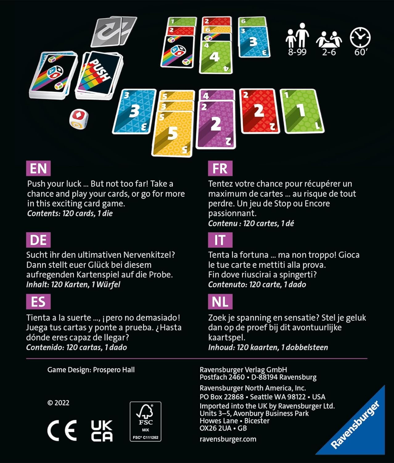 Ravensburger - Push | Giochi di Carte Adulti | Giochi Carte per Bambini 8 Anni | 2-6 Giocatori | Gioco di 60 Minuti | Regalo Bambini 8 Anni O più | Edizione in Italiano
