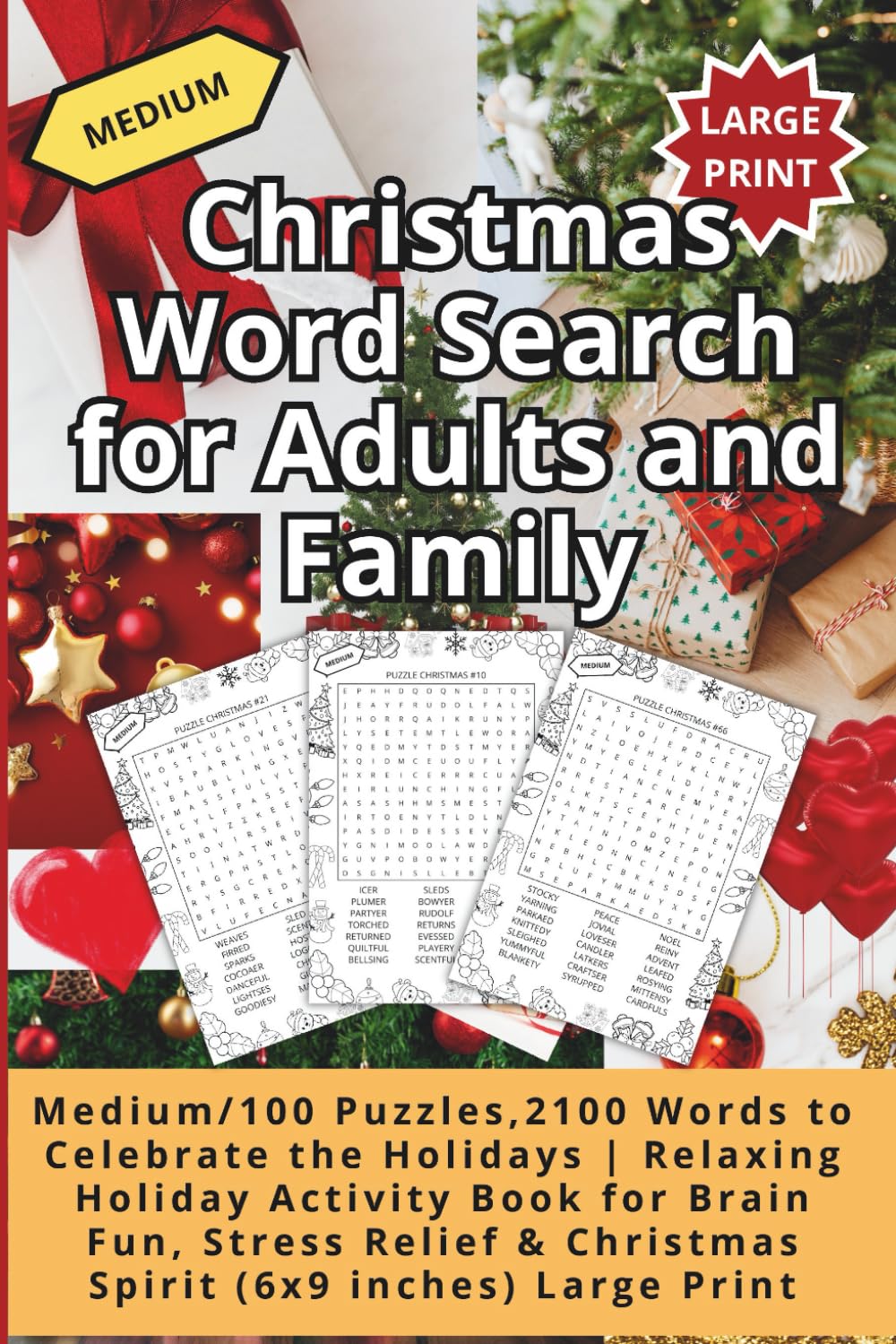 Christmas Word Search for Adults and Family-Medium: Medium/100 Puzzles,2100 Words to Celebrate the Holidays | Relaxing Holiday Activity Book for Brain ... & Christmas Spirit (6x9 inches), large print