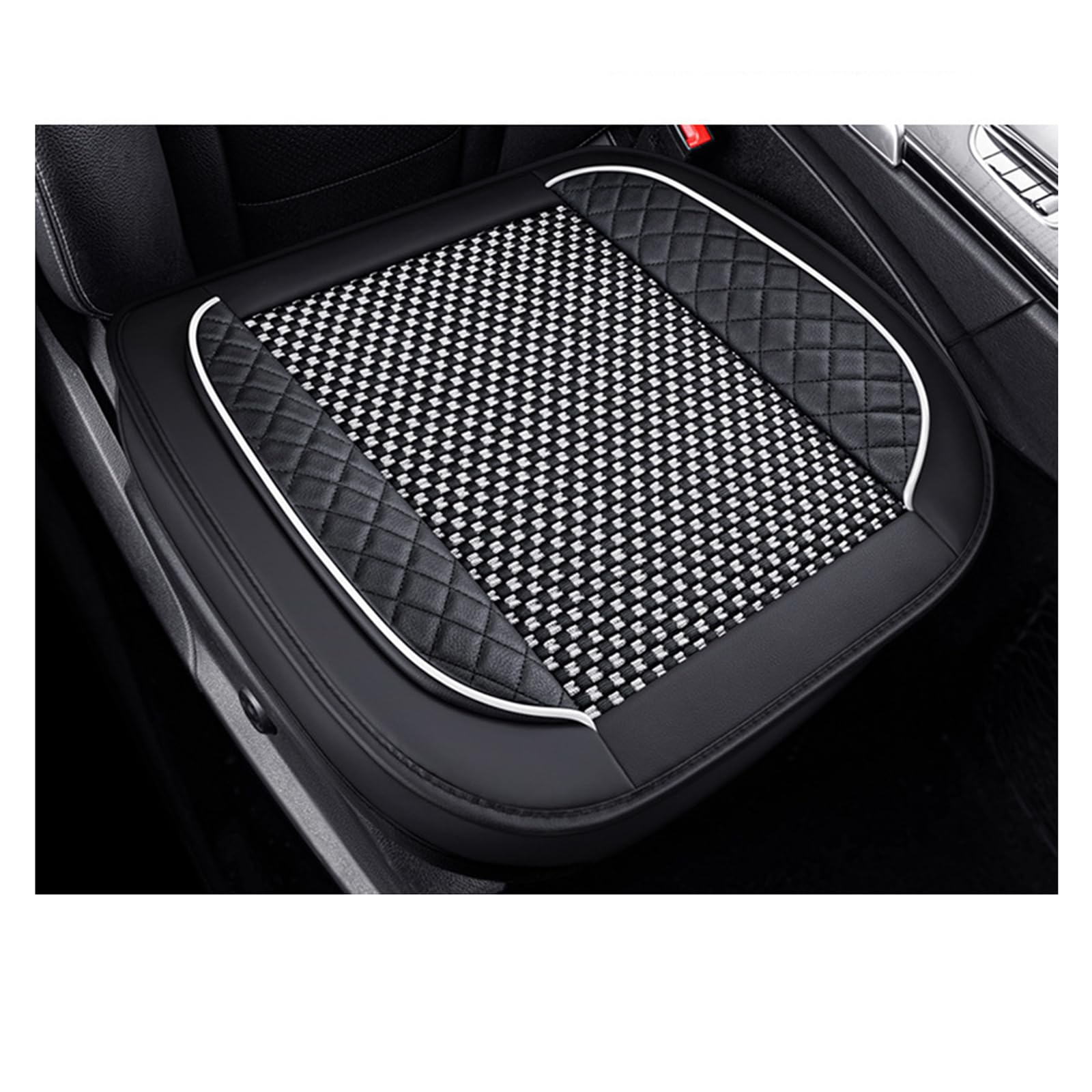 QYETRGF Car Seat Protector for Front, for Nissan Almera Tino Seat Bottom with Storage Pocket, Anti-Slip Soft Seat Cushion for Driving,A