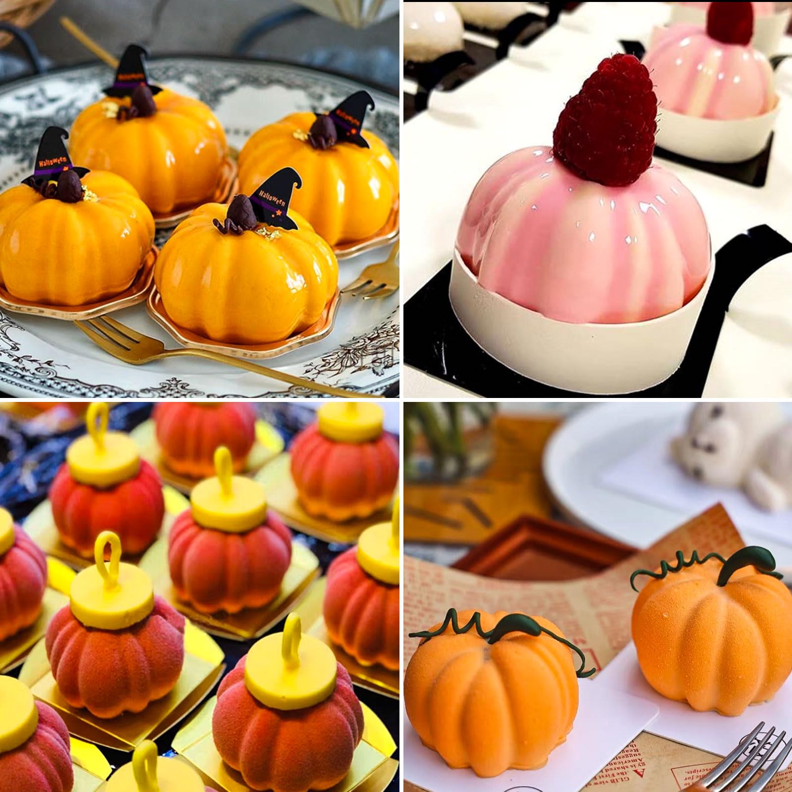 Lot De 3 Moules Silicone Citrouille Halloween - Mini Moules 3D Pour Chocolat, Gâteau, Glace - Antiadhésif, Résistant à La Chaleur - 11