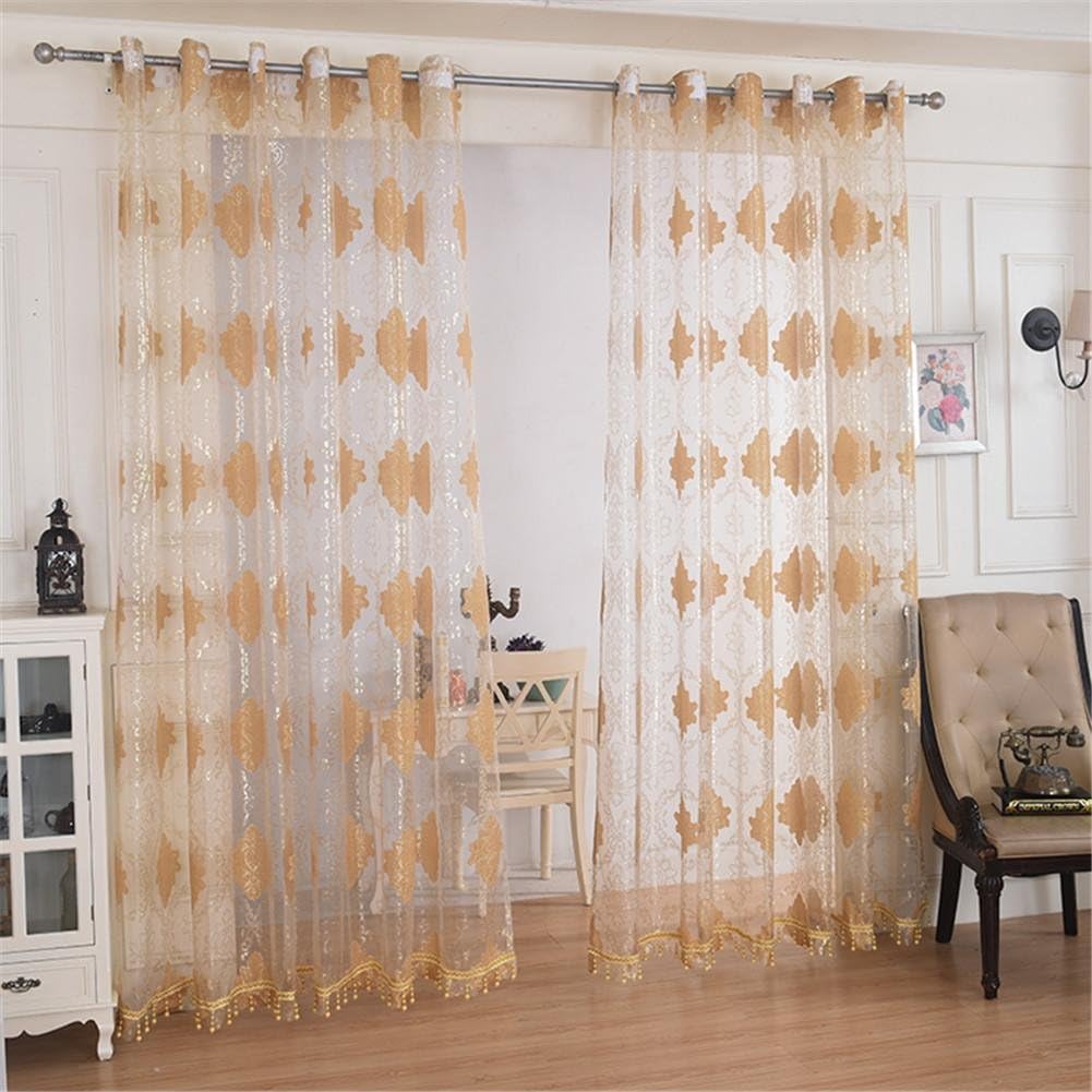 Linen Embroidered Voile Curtains White Sheer Curtains for Living Room for Bedroom Tulle Window Curtains 200cmx270cm(80x108-inch)-1 Piece , 1