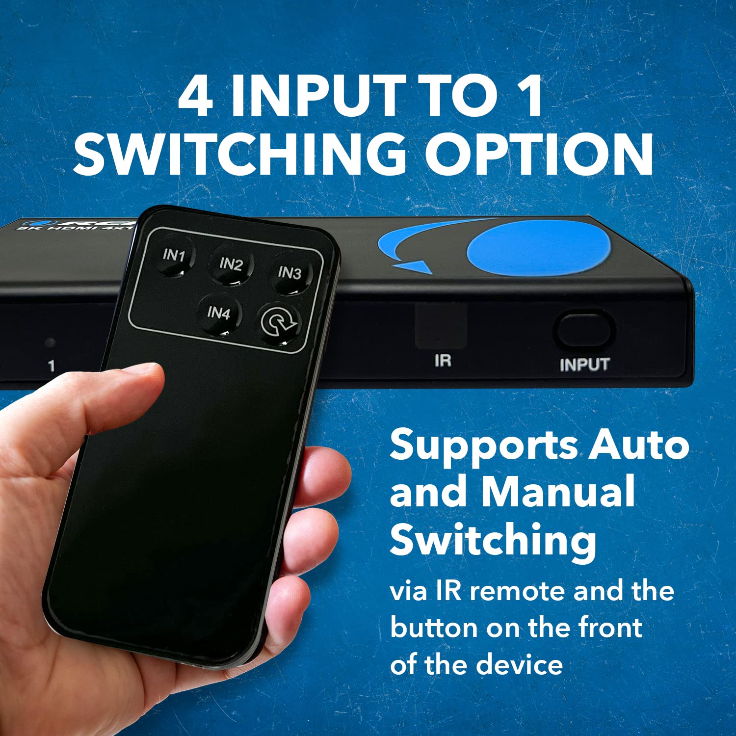 OREI 8K 4x1 HDMI 2.1 Switch 4K @ 120hz Switcher 4 in 1 Out, Support HDR, HDR10, Dolby Vision - Image 4
