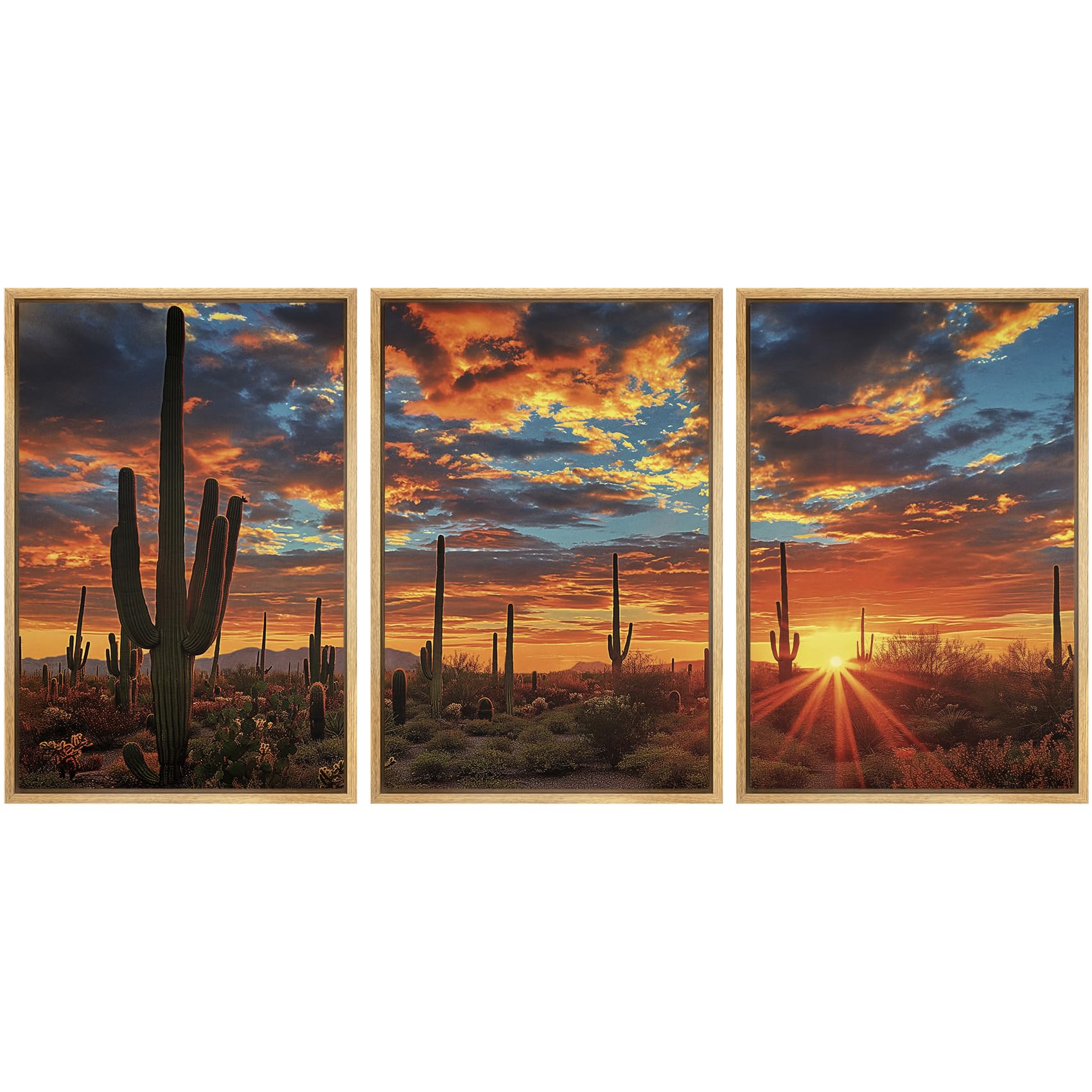 SIGNWIN Framed Canvas Print Wall Art Set Coastal Serenity Abstract Seaside Illustrations Modern Art Decorative Rustic Calm/Zen for Living Room, Bedroom, Office - 24"x36"x3 Natural — view 98