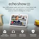 Amazon Afficher l'écho 8, avec Audio Spatial, Smart Home Hub, Charcoal, avec Alexa+ Accès précoce