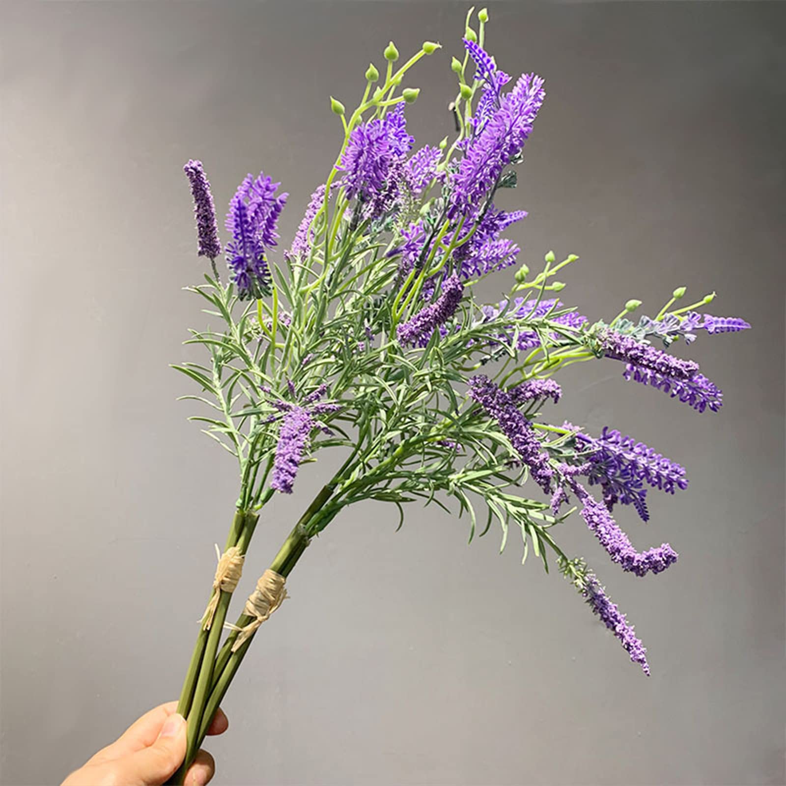 Lot De 4 Bouquets Lavande Artificielle Violette - Hauteur 35 Cm - Polyéthylène Floqué - Décoration Maison, Mariage, Table