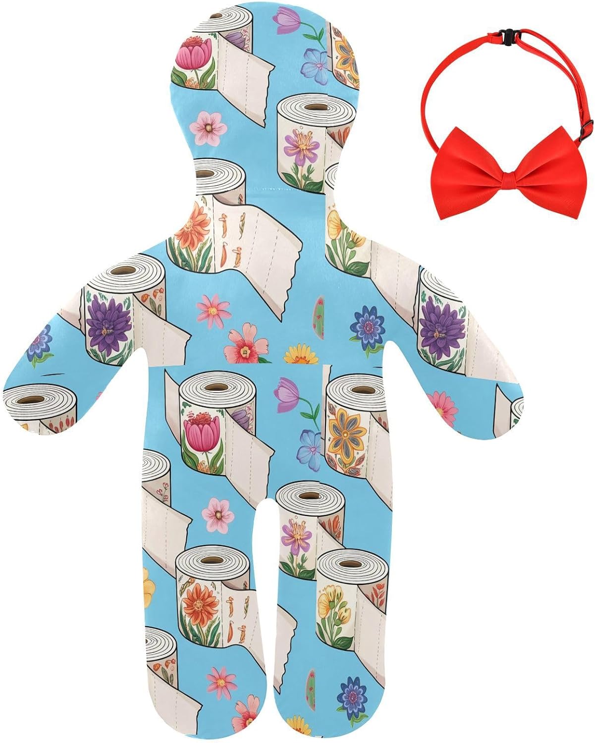 Toilet Paper Rolls Human-Shaped Pillow Soft Body Pillows Washable Velvet Pillows for Anxiety Relief Sleeping Cuddling & Support