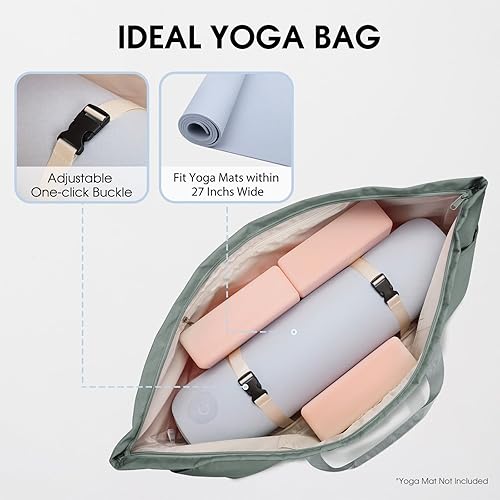 Miniatura 2 de Bolsa grande para esterilla de yoga con compartimento para zapatos y bolsillo impermeable, bolsa de gimnasio para pilates con soporte para esterilla