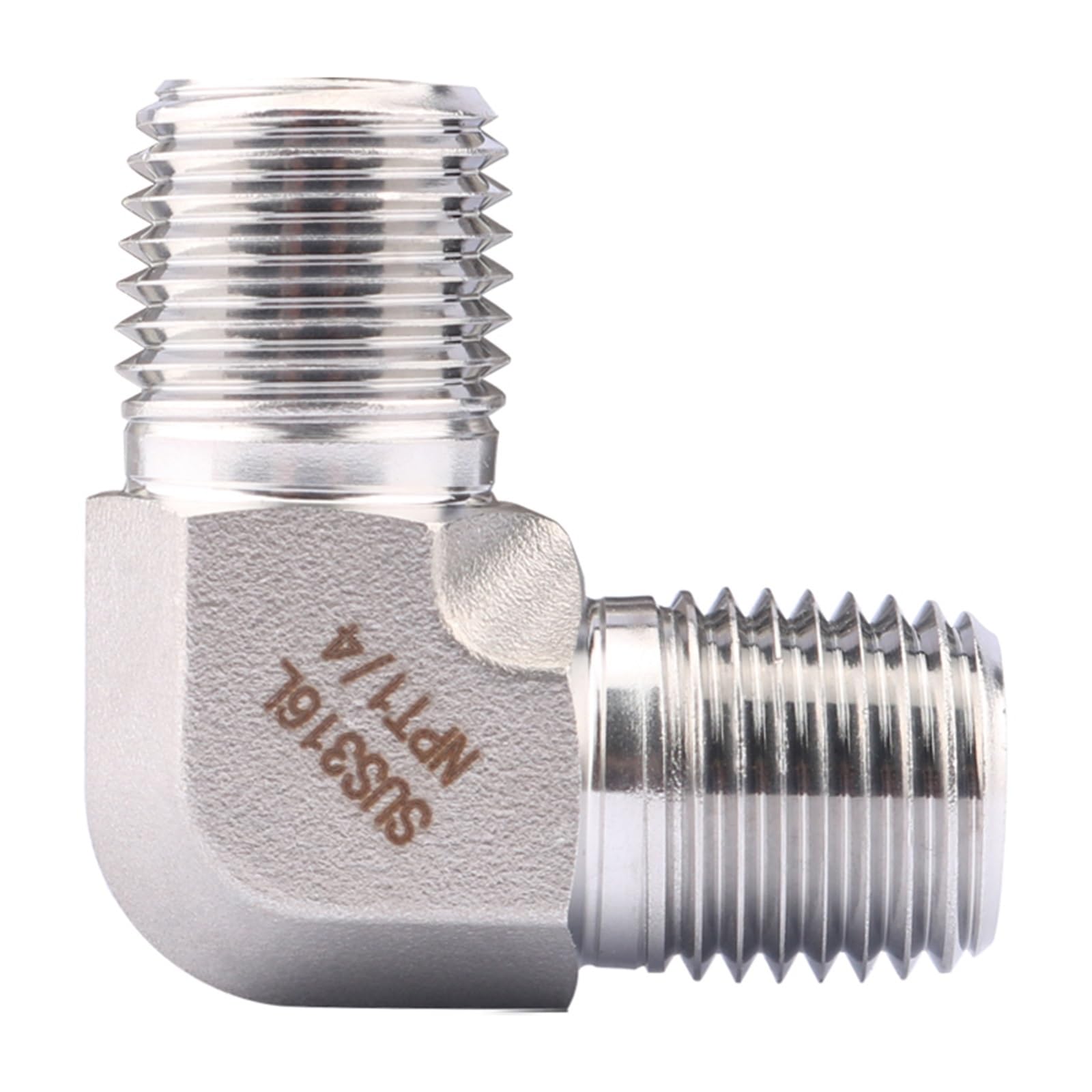 Kute, wysokociśnieniowe złącze kolankowe 1/8" 1/4" 3/8" 1/2" NPT, żeńskie, męskie, 3-drożne, ze stali nierdzewnej 316L, z blokiem przyłączeniowym(Elbow Female To Male NPT 3/8")