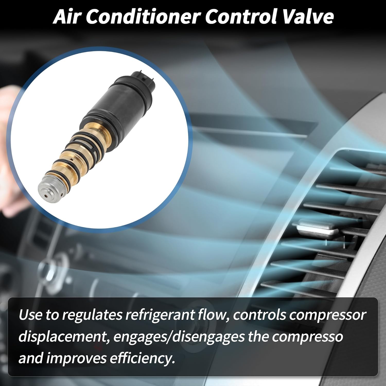 AC Compressor Control Solenoid Valve for 6SEU16C/6SEU14C for Toyota Camry Corolla IM Highlander RAV4 Sienna for Scion IM Air Conditioner Control Valve No.CG4472500350