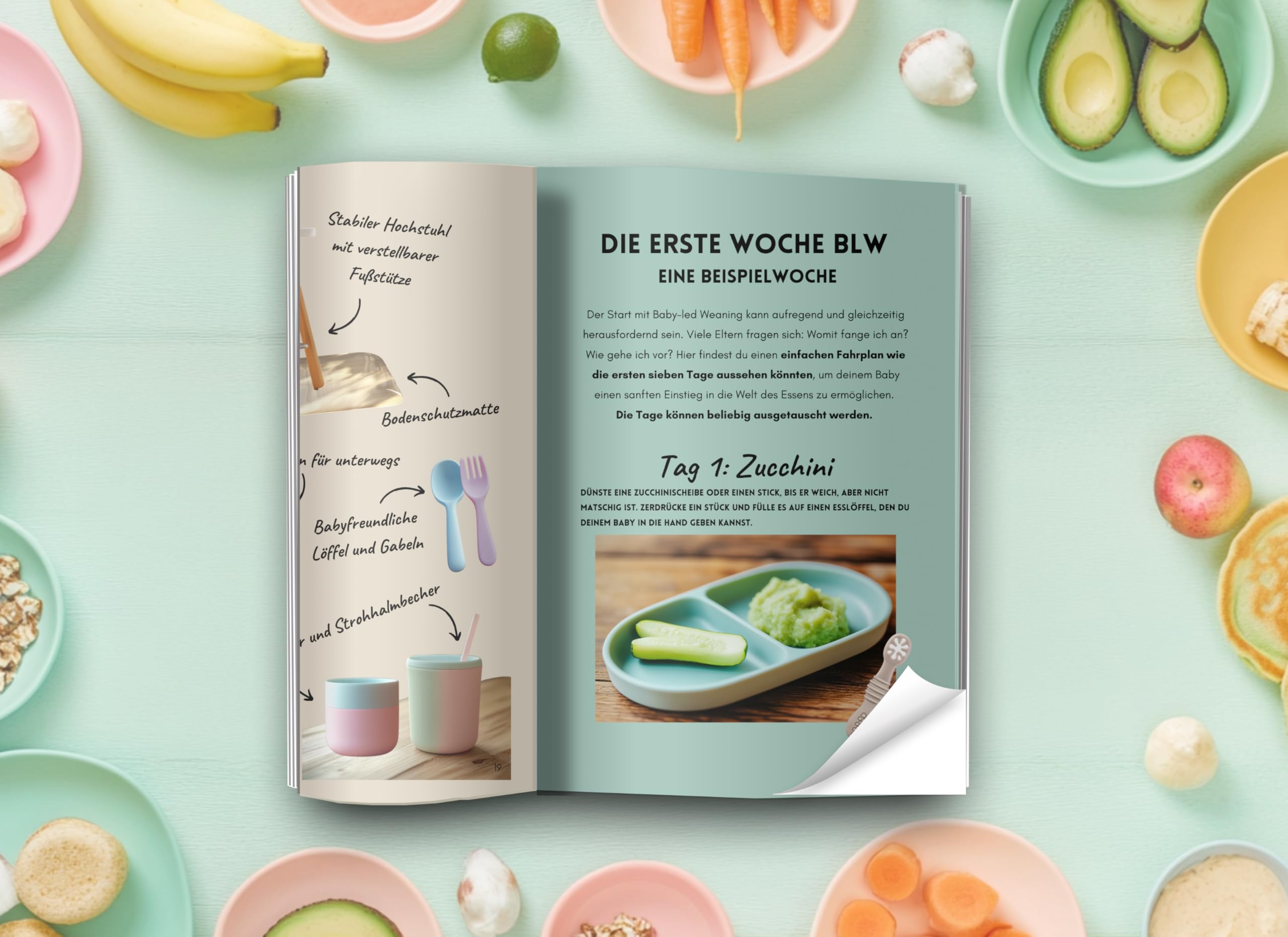 BLW Kochbuch: Gesund und selbstständig essen - 50 Rezepte für die breifreie Beikosteinführung: Baby-Led Weaning Rezepte - Breifrei