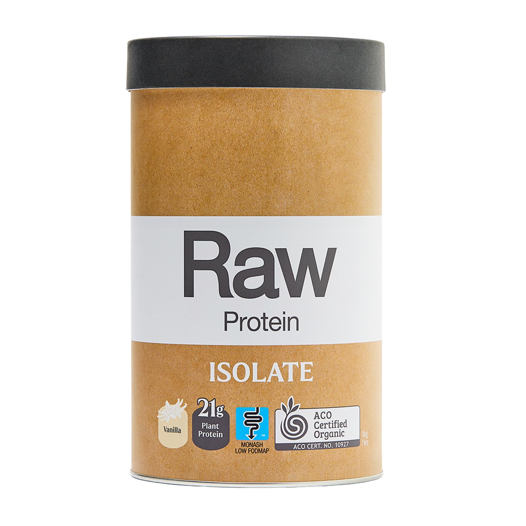 Amazonia Raw Protein Isolate Vanilla, Natural Plant-Based Protein Powder– Certified Organic,...