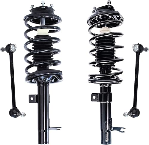 Detroit Axle - Puntales delanteros con resortes helicoidales y eslabones de barra estabilizadora de repuesto para Ford Focus 2000-2005 (no incluye