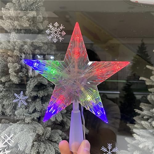 Miniatura 4 de Ochine Luces superiores para árbol de Navidad, decoración de árbol de Navidad, estrella con purpurina preiluminada, decoración clásica para árbol de