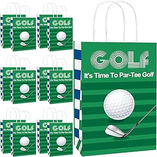 12 Pack Golf Party Bags Golf Party Favor Bags,Golf Goodie Bags,Golf Candy Bags Treat Bags,Golf Gift Bags with Handle,Golf Party Supplies,Golf Themed Party Supplies Favors Golf Birthday Party Supplies