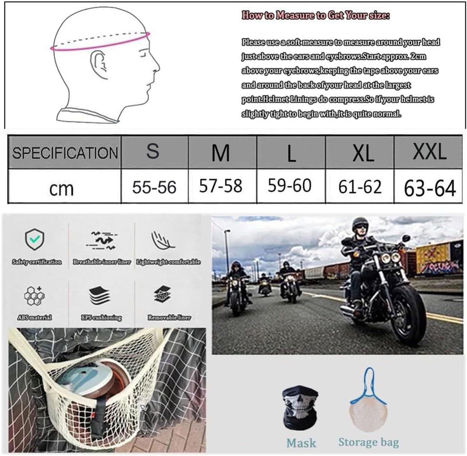 Casque De Moto Rétro Dot/ECE Homologué Demi-Casque, Casquette De Baseball Confortable Et Respirante, pour Scooter Cyclomoteur Hommes Et Femmes Street Cruiser Jet Style Casque