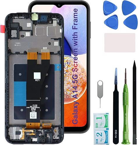 Kit de reemplazo de pantalla LCD con marco compatible para Samsung Galaxy A14 5G A146U versión de EE. UU. con herramientas de reparación