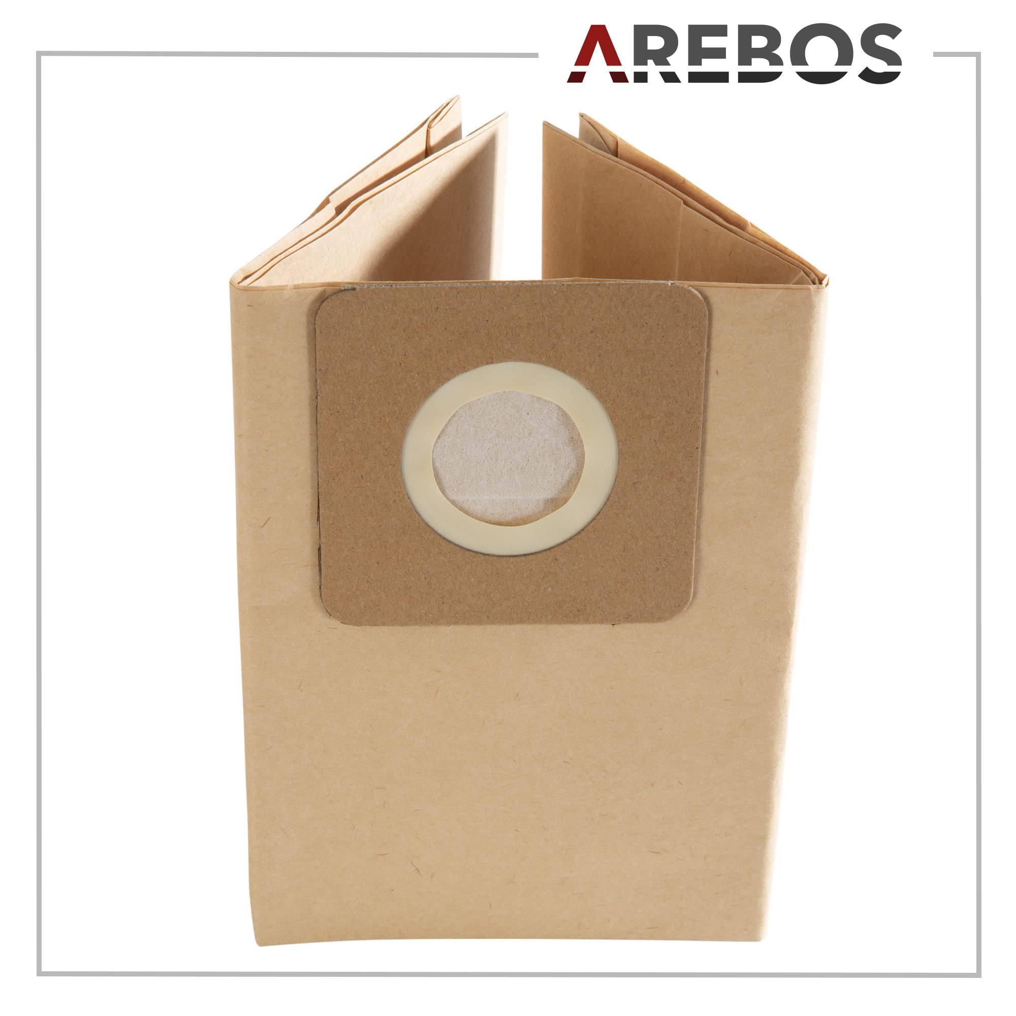 AREBOS 5 sacchetti per aspirapolvere | Adatto per aspirapolvere industriale 1800 W con EAN 4260627420117 | Carta speciale | 2 strati | 41,5 x 43 cm