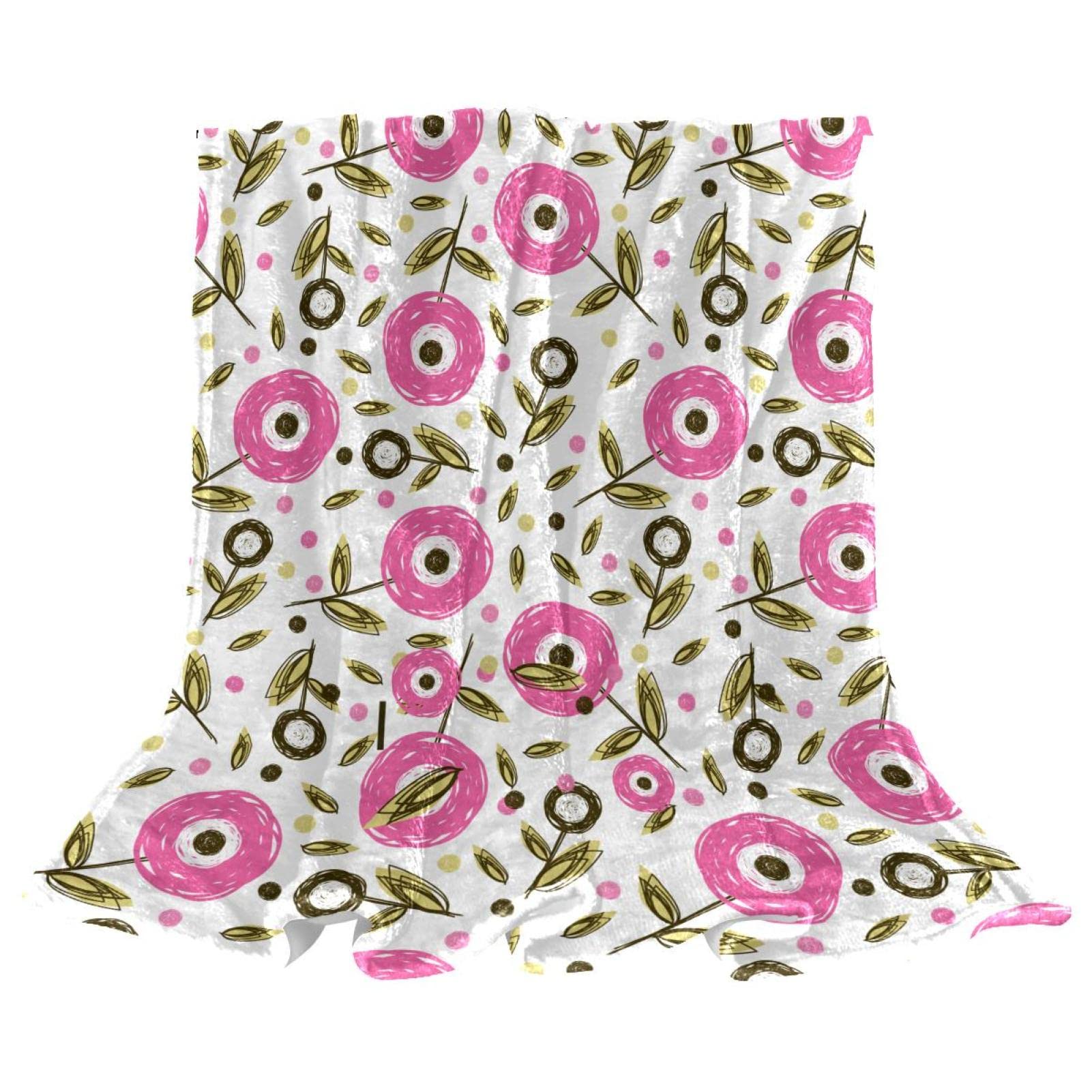 Couvre-lit en polaire anti-froid pour canapé motif floral