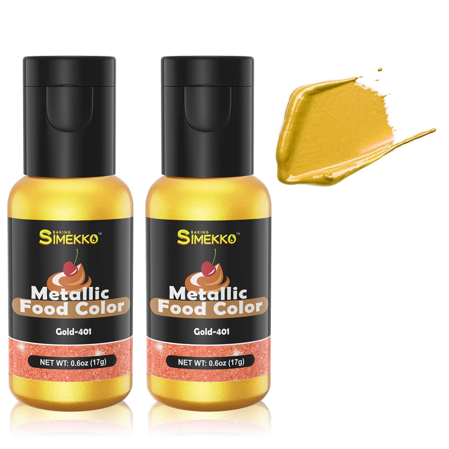 Amazon.com : Food Coloring Metallic Color Paint: Rose Gold SIMEKKO 34ML ...