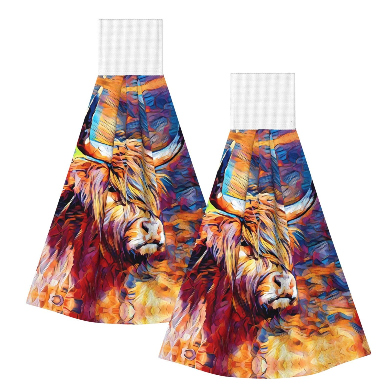 ZQYTGFDC Cow Highly Absorbent Dish Towels Soft Coral Fleece Wipe