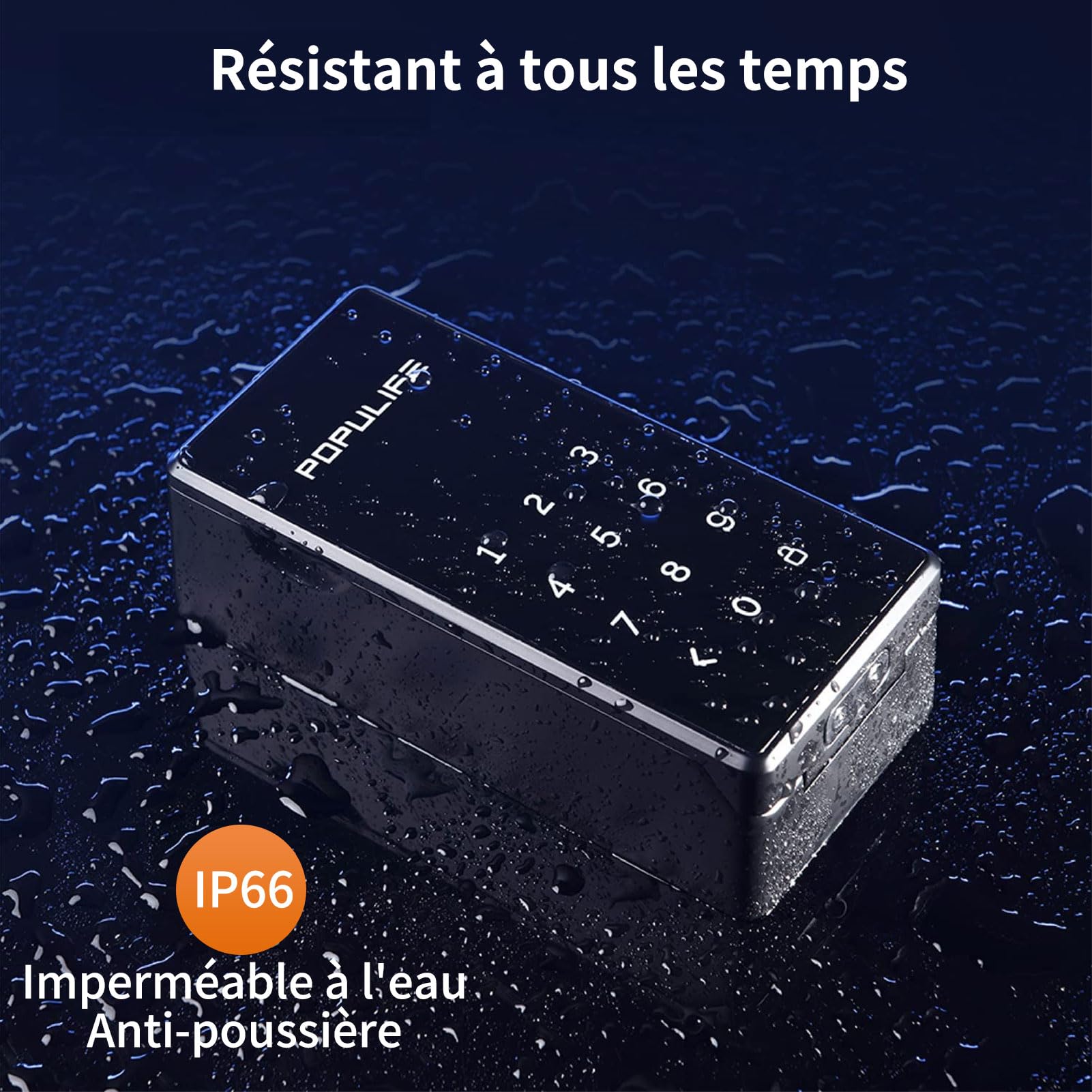 Populife Boite a Clef WiFi avec Passerelle, Contrôlable à Distance Boite a Clefs Securisee Exterieur Intelligente, Boite à Clé Bluetooth sans Fil Montable au Mur et sur Poignée, Étanche IP66