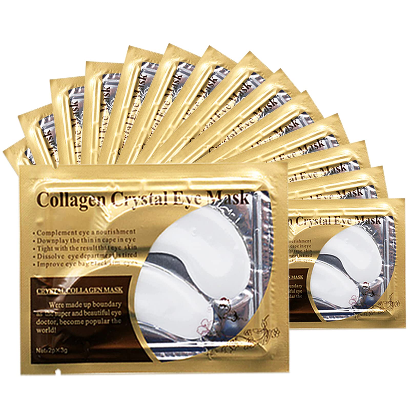 Jakuva 29PCS Under Eye Patches,White Collagen Eye Masks Powder Crystal