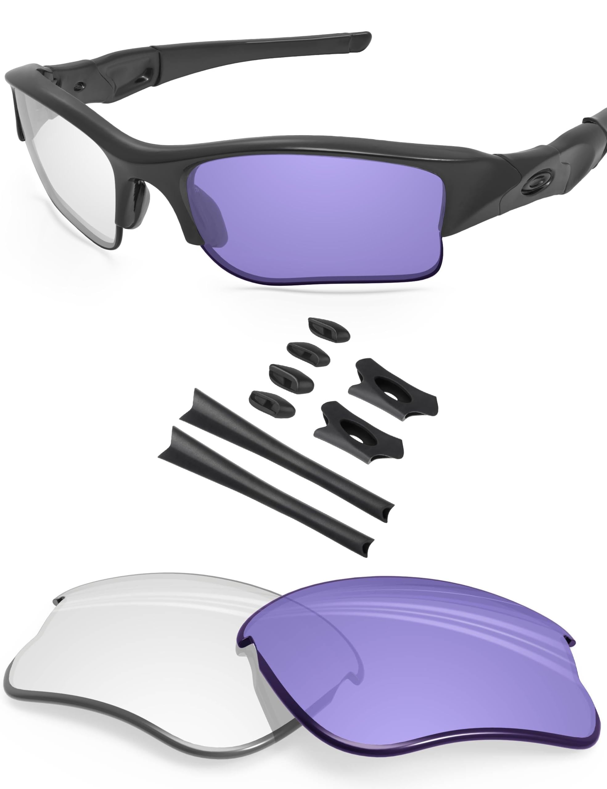 BLAZERBUCK Replacement Lenses &amp; Sock Kit for Oakley Flak Jacket XLJ Sunglass