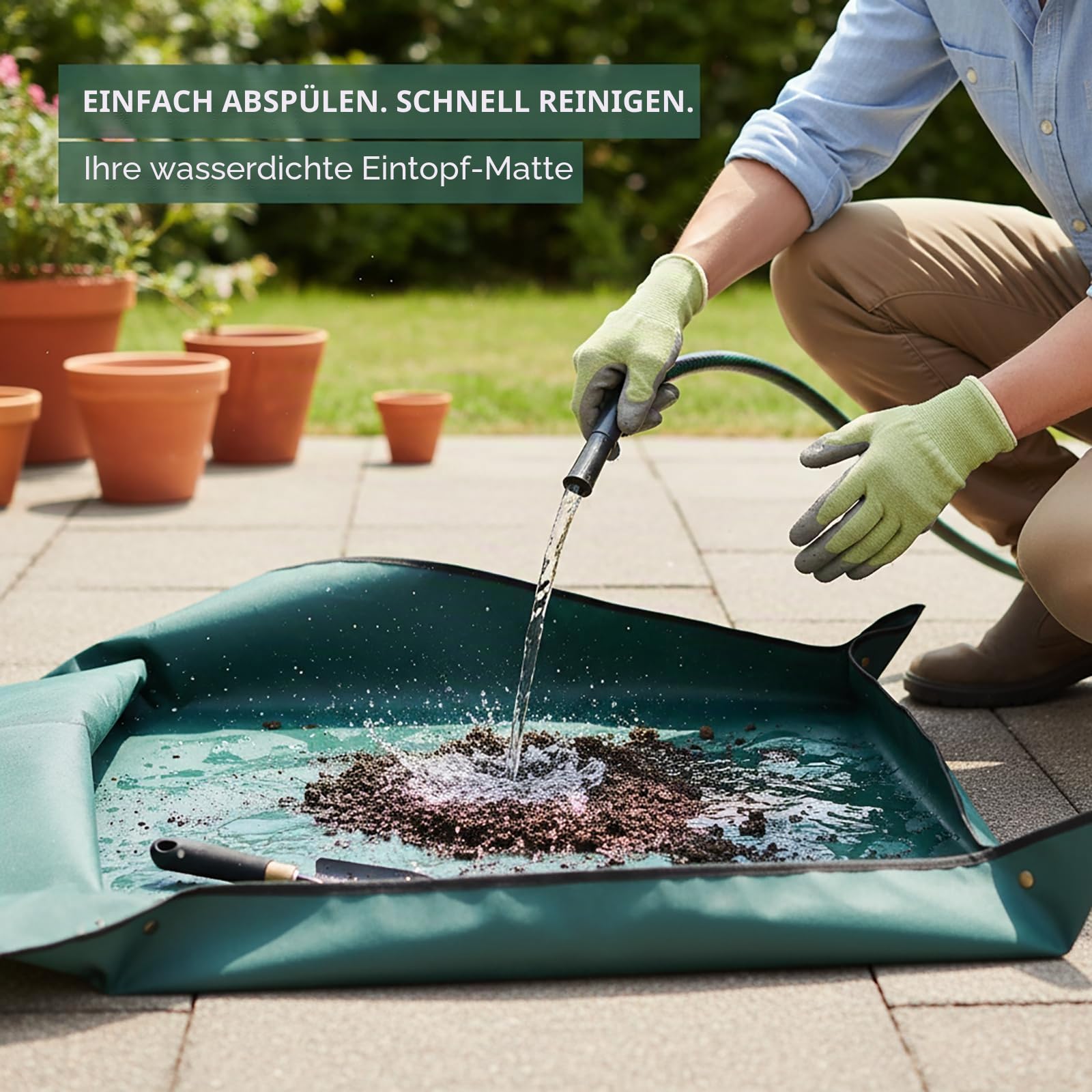 Oxford-Gewebe Pflanze Umtopfmatte Wasserdicht Umpflanzmatte Indoor Sukkulenten Pflanzmatte Tragbare Gartenmatte (110 x 75 cm)