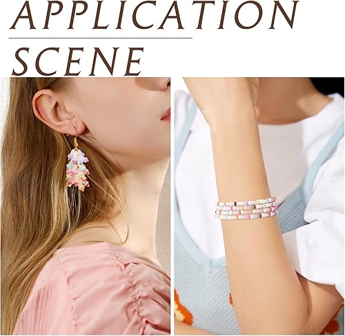 Miniatura 4 de Craftdady 200 cuentas de hongo de 10 colores de cristal de cristal para hongos, cuentas espaciadoras sueltas para manualidades, fabricación de joyas