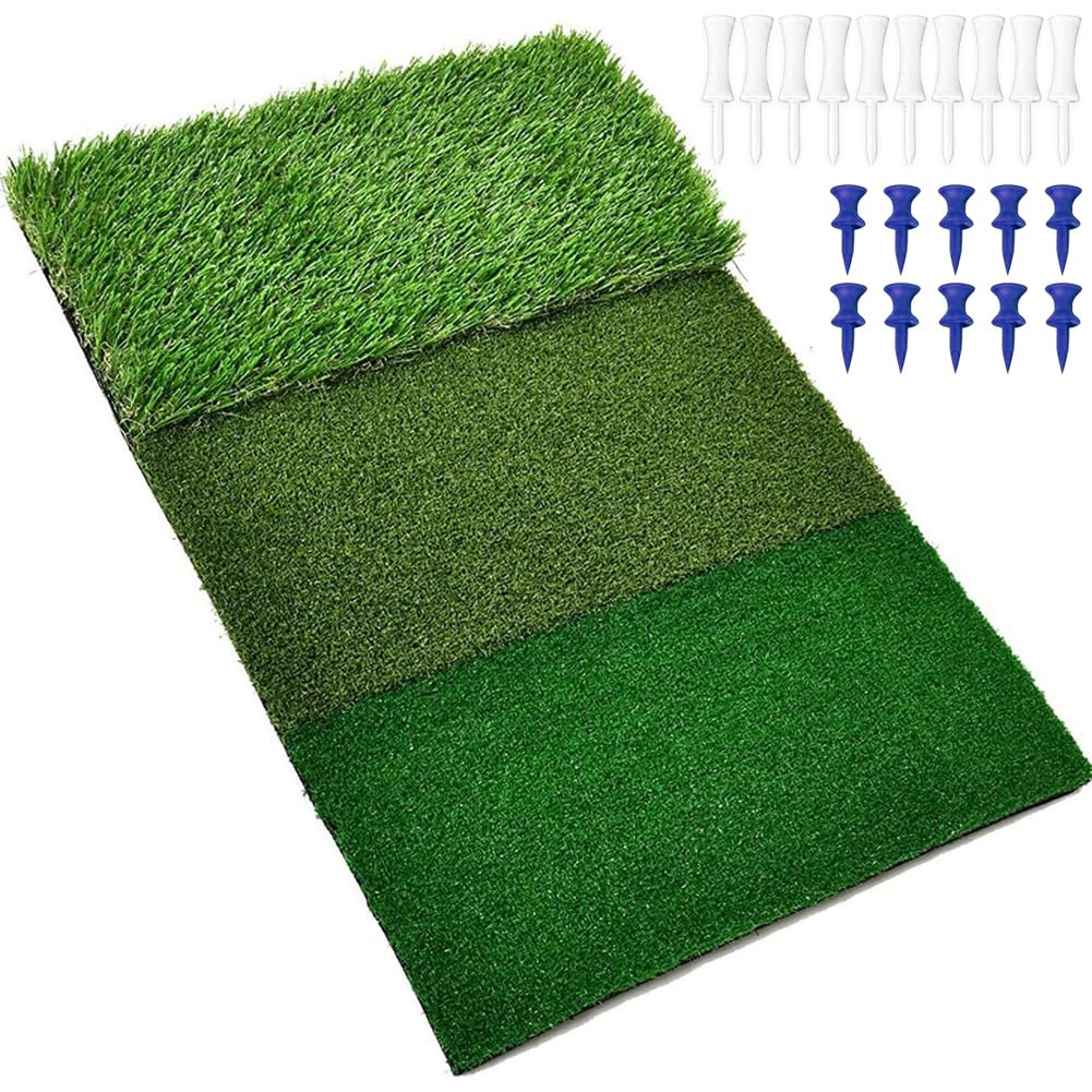 Esterilla de golf 3 en 1, 60 x 30 cm, esterilla de práctica de golf con superficies ásperas y de calle, entrenamiento de entrenamiento